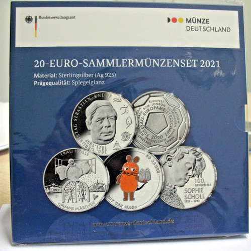 Euro sammlermünzenset 5x20 - euro,