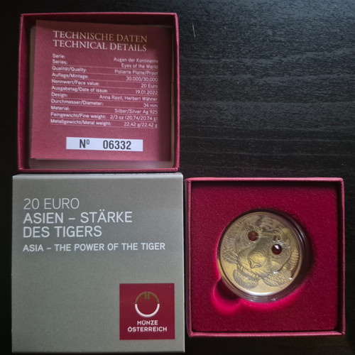 Euro münze augen - 20,